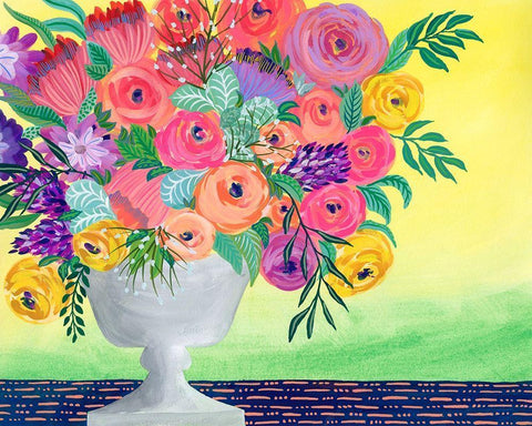 Imaginary Floral II Black Ornate Wood Framed Art Print with Double Matting by Moore, Regina