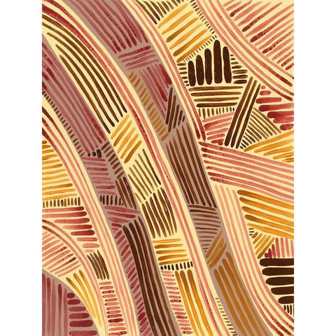 Bands of Pattern I Black Modern Wood Framed Art Print by Moore, Regina
