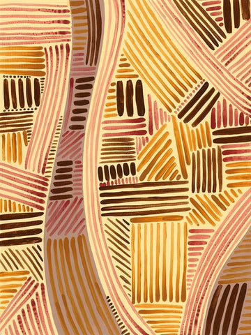 Bands of Pattern II Black Ornate Wood Framed Art Print with Double Matting by Moore, Regina