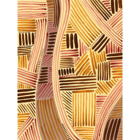 Bands of Pattern II Gold Ornate Wood Framed Art Print with Double Matting by Moore, Regina