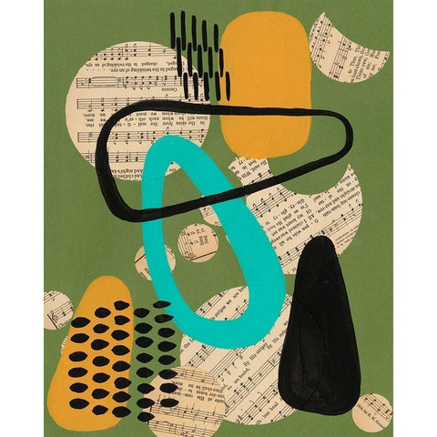 Contemporary Configuration III Black Modern Wood Framed Art Print with Double Matting by Moore, Regina