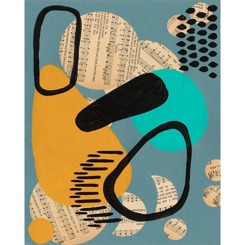 Contemporary Configuration V Gold Ornate Wood Framed Art Print with Double Matting by Moore, Regina