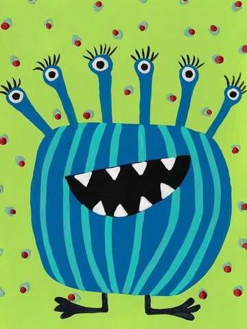Happy Creatures II Black Ornate Wood Framed Art Print with Double Matting by Moore, Regina