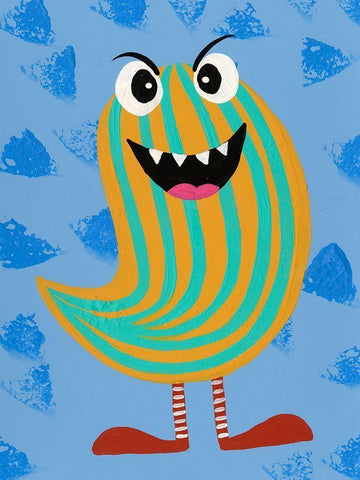 Happy Creatures IX White Modern Wood Framed Art Print with Double Matting by Moore, Regina