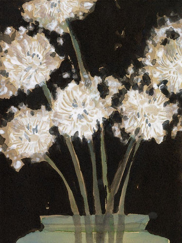 Dandy Lions I White Modern Wood Framed Art Print with Double Matting by Dixon, Samuel