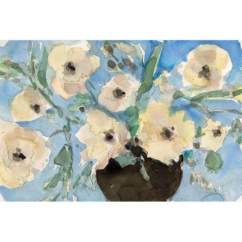 Potted Fragrant I White Modern Wood Framed Art Print by Dixon, Samuel