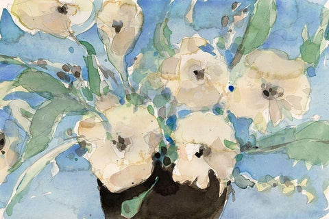 Potted Fragrant II White Modern Wood Framed Art Print with Double Matting by Dixon, Samuel