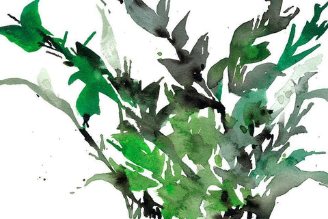 Just the Leaves I White Modern Wood Framed Art Print with Double Matting by Dixon, Samuel