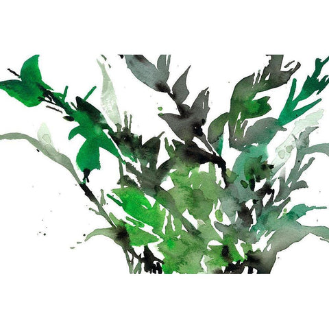 Just the Leaves I White Modern Wood Framed Art Print by Dixon, Samuel