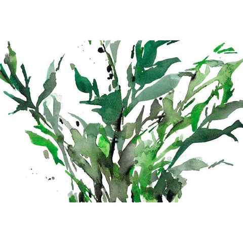 Just the Leaves II Black Modern Wood Framed Art Print by Dixon, Samuel