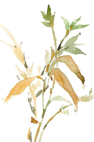 Stems I White Modern Wood Framed Art Print with Double Matting by Dixon, Samuel