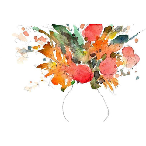 Expressive Bouquet II Black Modern Wood Framed Art Print by Dixon, Samuel