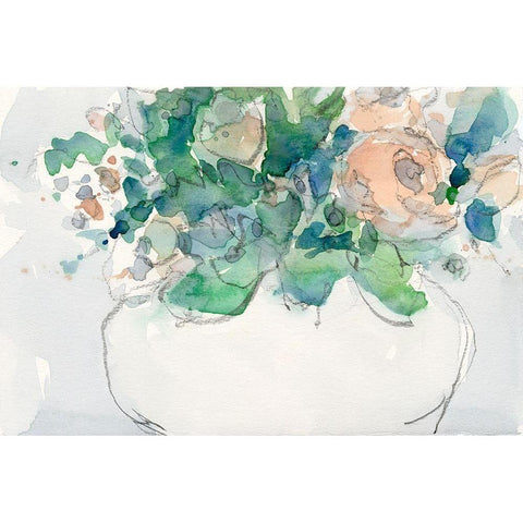 Pastel Arrangement II Black Modern Wood Framed Art Print with Double Matting by Dixon, Samuel