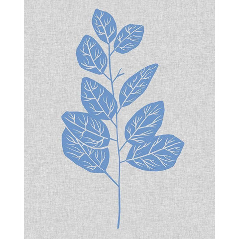 Blue Stem I White Modern Wood Framed Art Print by Wang, Melissa