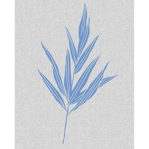 Blue Stem II Black Modern Wood Framed Art Print with Double Matting by Wang, Melissa