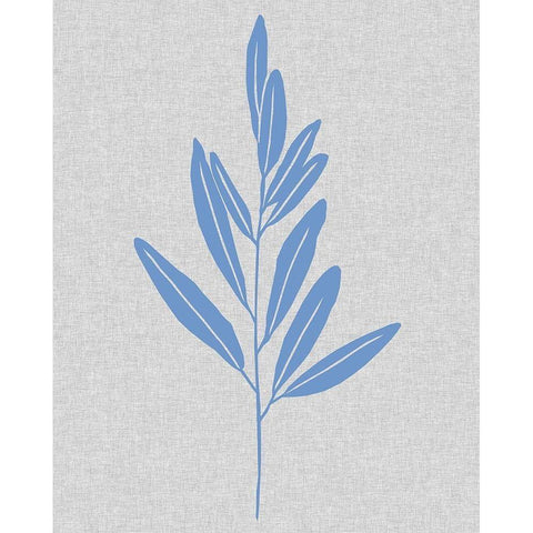 Blue Stem III White Modern Wood Framed Art Print by Wang, Melissa