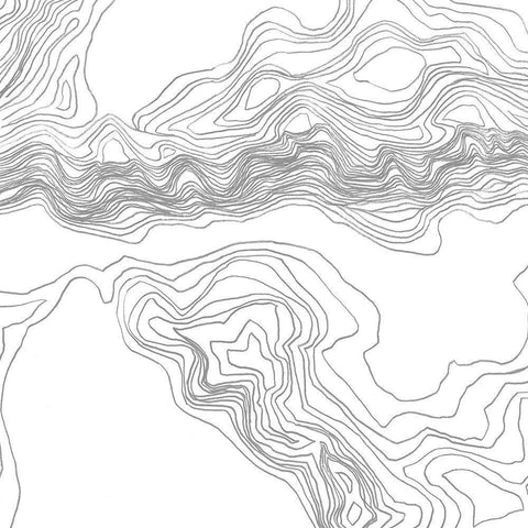 Topography Contour II White Modern Wood Framed Art Print by Vess, June Erica