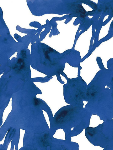 Azure Silhouette II White Modern Wood Framed Art Print with Double Matting by Vess, June Erica