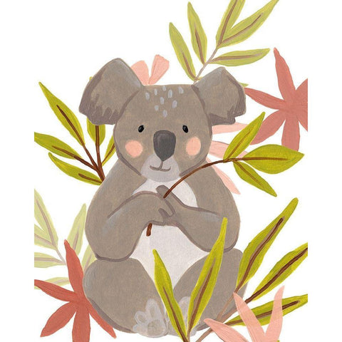 Koala-ty Time I Black Modern Wood Framed Art Print with Double Matting by Vess, June Erica