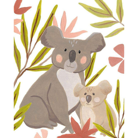 Koala-ty Time IV Black Modern Wood Framed Art Print with Double Matting by Vess, June Erica