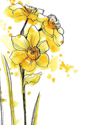 Spring Contours III White Modern Wood Framed Art Print with Double Matting by Vess, June Erica