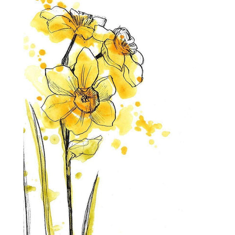 Spring Contours III Gold Ornate Wood Framed Art Print with Double Matting by Vess, June Erica