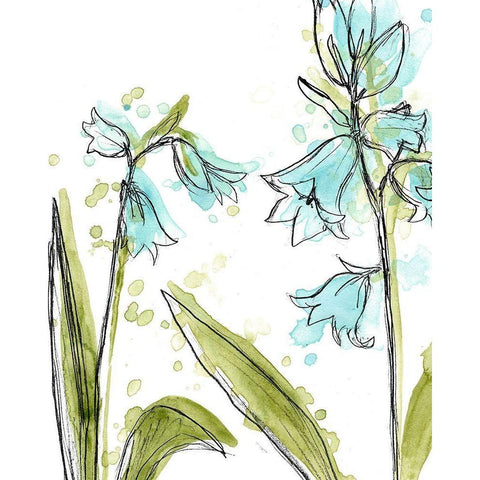 Spring Contours IV White Modern Wood Framed Art Print by Vess, June Erica