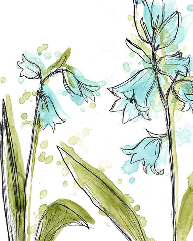 Spring Contours IV White Modern Wood Framed Art Print with Double Matting by Vess, June Erica