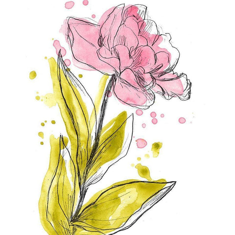 Spring Contours V Gold Ornate Wood Framed Art Print with Double Matting by Vess, June Erica