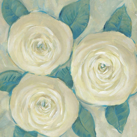 Roses in Bloom I White Modern Wood Framed Art Print by OToole, Tim