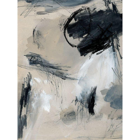 Scribble Abstract I Black Modern Wood Framed Art Print with Double Matting by Parker, Jennifer Paxton