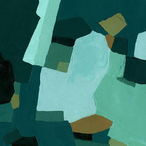 Palette Abstract II White Modern Wood Framed Art Print with Double Matting by Caroline, Emma