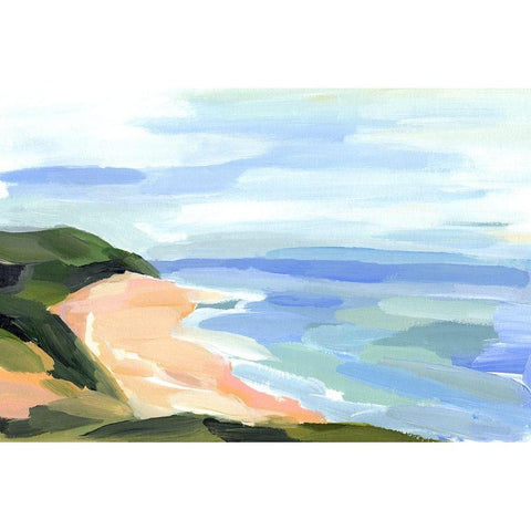 Pastel Coastline II White Modern Wood Framed Art Print by Warren, Annie