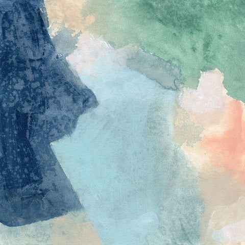 Sea Patch I White Modern Wood Framed Art Print by Vess, June Erica