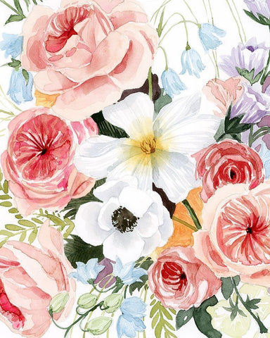 Wildflower Dreams I White Modern Wood Framed Art Print with Double Matting by Popp, Grace