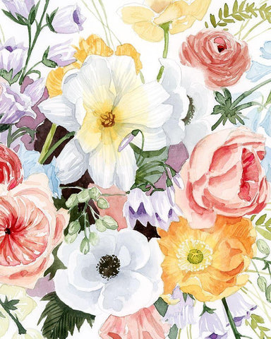 Wildflower Dreams II White Modern Wood Framed Art Print with Double Matting by Popp, Grace