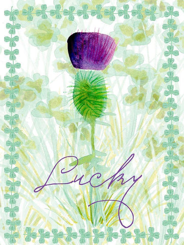 Lucky Shamrock I Black Ornate Wood Framed Art Print with Double Matting by Ludwig, Alicia
