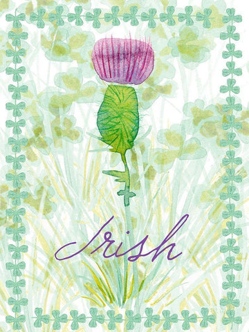 Lucky Shamrock II White Modern Wood Framed Art Print with Double Matting by Ludwig, Alicia