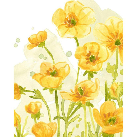 Sunshine Meadow IV Black Modern Wood Framed Art Print by Vess, June Erica