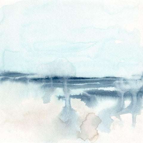 Marshline Impression I White Modern Wood Framed Art Print by Vess, June Erica