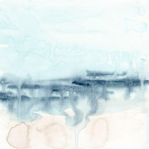 Marshline Impression II White Modern Wood Framed Art Print with Double Matting by Vess, June Erica