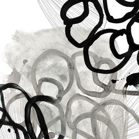 Cellular Journey IV Black Modern Wood Framed Art Print by Vess, June Erica