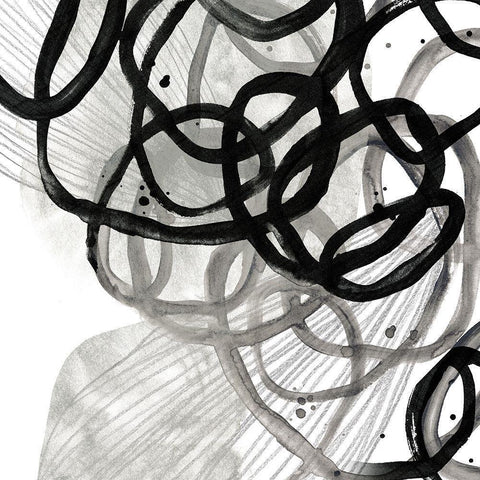 Cellular Journey V Black Modern Wood Framed Art Print with Double Matting by Vess, June Erica