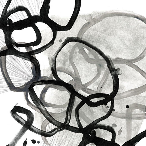 Cellular Journey VIII Black Modern Wood Framed Art Print with Double Matting by Vess, June Erica