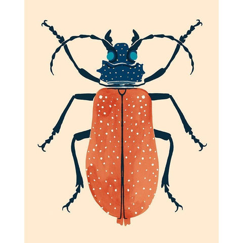 Beetle Bug III Black Modern Wood Framed Art Print by Barnes, Victoria