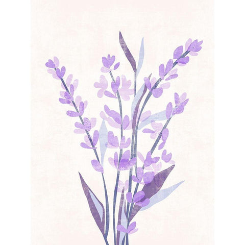 Lavender Land II White Modern Wood Framed Art Print by Wang, Melissa