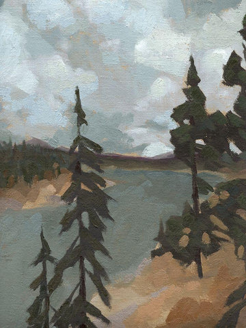 Yellowstone River I Black Ornate Wood Framed Art Print with Double Matting by Green, Jacob