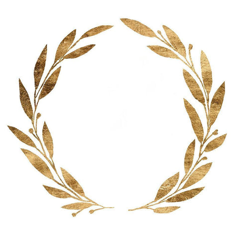 Wreath in Gold III Black Ornate Wood Framed Art Print with Double Matting by Warren, Annie