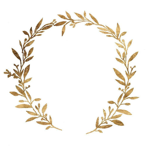 Wreath in Gold IV White Modern Wood Framed Art Print by Warren, Annie