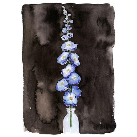 Blue Delphinium II White Modern Wood Framed Art Print by Popp, Grace